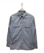 RRLダブルアールエル）の古着「チンスト付ストライプシャツ」｜ブルー