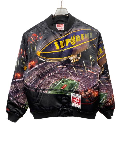 SUPREME（シュプリーム）SUPREME (シュプリーム) MITCHELL & NESS (ミッチェルアンドネス) 22SS STADIUM Satin VARSITY Jacket ブラック サイズ:Lの古着・服飾アイテム
