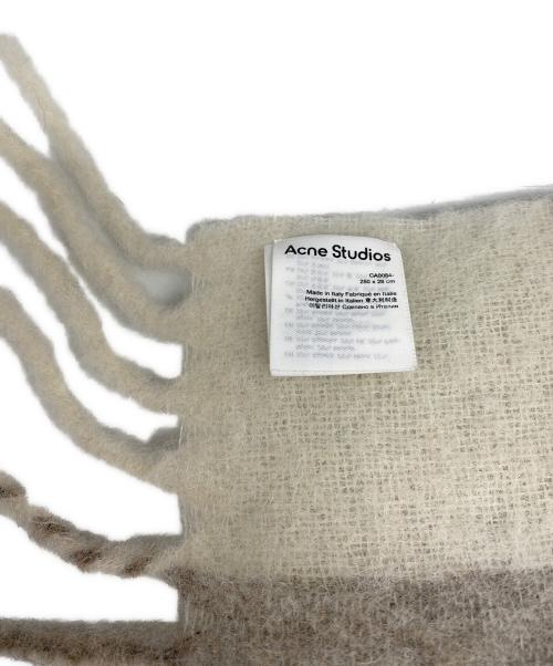 Acne studios（アクネ ストゥディオス）Acne studios (アクネ ストゥディオス) 大判モヘアチェックマフラー グレー×グリーン サイズ:250×28ｃｍの古着・服飾アイテム