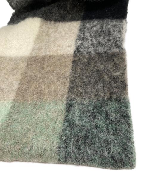 Acne studios（アクネ ストゥディオス）Acne studios (アクネ ストゥディオス) 大判モヘアチェックマフラー グレー×グリーン サイズ:250×28ｃｍの古着・服飾アイテム