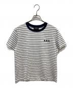 A.P.C.アーペーセー）の古着「半袖ボーダーカットソー」｜ホワイト×ネイビー