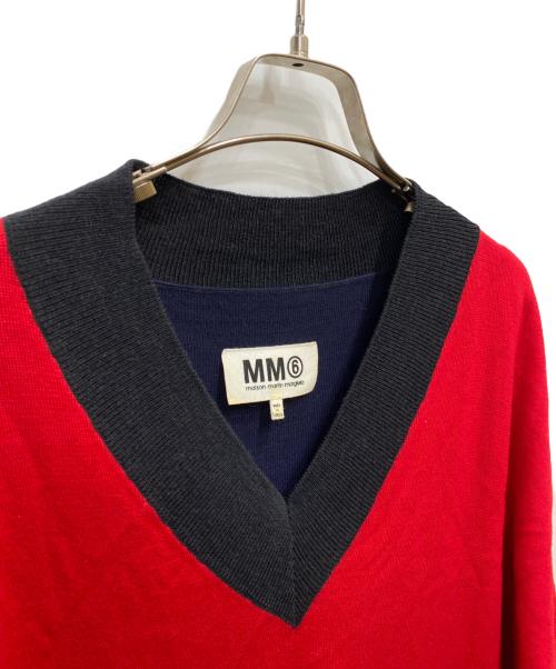MM6 Maison Margiela（エムエムシックスメゾンマルジェラ）MM6 Maison Margiela (エムエムシックスメゾンマルジェラ) Vネックニット レッド サイズ:Ｓの古着・服飾アイテム