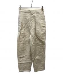 Gemini（ジェミニ）の古着「リネンタックパンツ」｜ベージュ