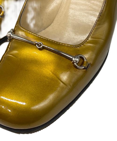 GUCCI（グッチ）GUCCI (グッチ) エナメルパンプス ゴールド サイズ:36 1/2の古着・服飾アイテム