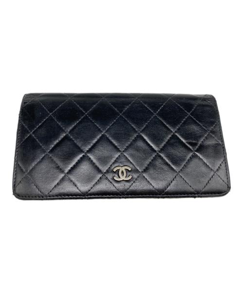 CHANEL（シャネル）CHANEL (シャネル) ラムスキンキルティングウォレット ブラックの古着・服飾アイテム