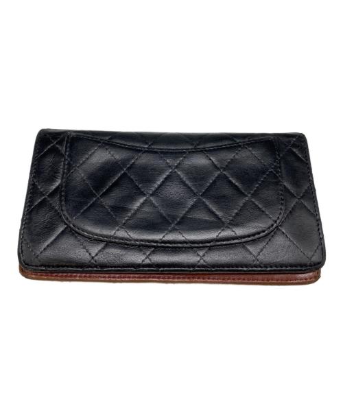 CHANEL（シャネル）CHANEL (シャネル) ラムスキンキルティングウォレット ブラックの古着・服飾アイテム
