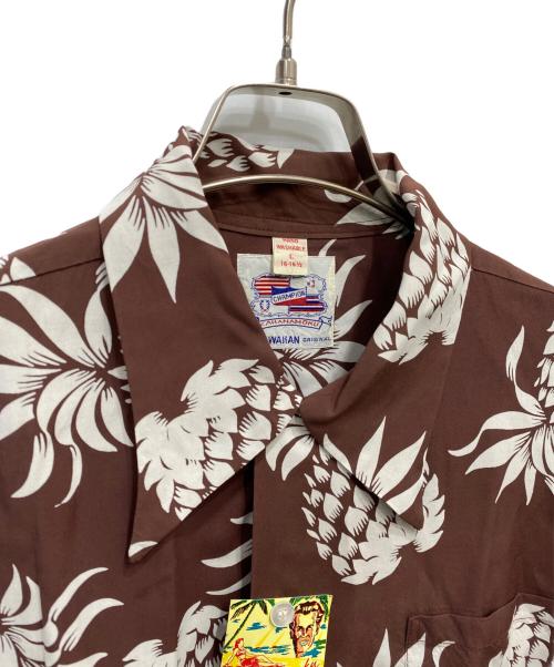 KAHANAMOKU（カハナモク）KAHANAMOKU (カハナモク) アロハシャツ ブラウン サイズ:Ｌ 未使用品の古着・服飾アイテム