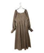 alumu,エルム）の古着「tweed square neck one piece」｜ブラウン