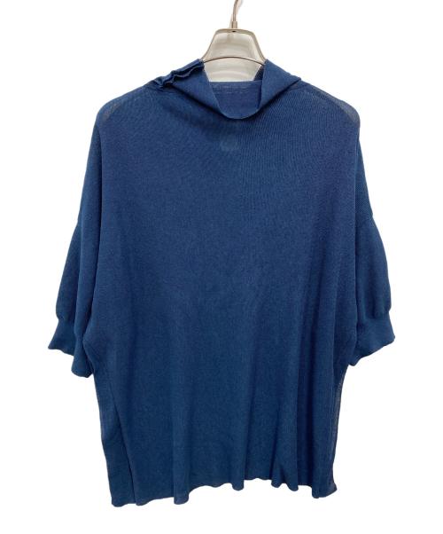 GROUND Y（グラウンドワイ）GROUND Y (グラウンドワイ) PAPER YARN SHEER HIGH NECK KNIT ネイビー サイズ:3の古着・服飾アイテム
