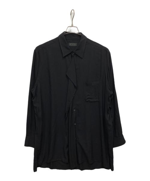 s'yte（サイト）s'yte (サイト) RAYON WASHER TWILL DOUBLE-TAILORED FRONT DRAPED SHI ブラック サイズ:3の古着・服飾アイテム