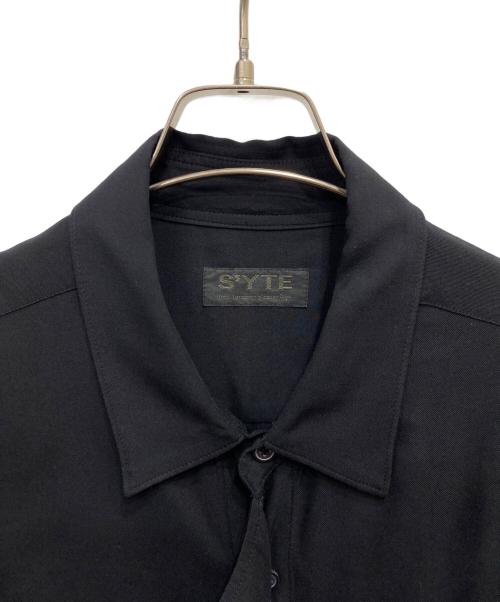 s'yte（サイト）s'yte (サイト) RAYON WASHER TWILL DOUBLE-TAILORED FRONT DRAPED SHI ブラック サイズ:3の古着・服飾アイテム