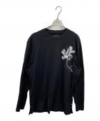 Y-3ワイスリー）の古着「フラワーグラフィックロングスリーブカットソー」｜ブラック