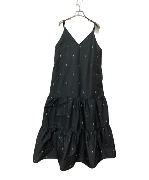 ne quittez pas（ヌキテパ）ne quittez pas (ヌキテパ) TOMORROW LAND (トゥモローランド) エンブロイダリーキャミソールワンピース ブラック サイズ:表記無しの古着・服飾アイテム