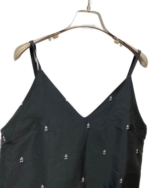 ne quittez pas（ヌキテパ）ne quittez pas (ヌキテパ) TOMORROW LAND (トゥモローランド) エンブロイダリーキャミソールワンピース ブラック サイズ:表記無しの古着・服飾アイテム