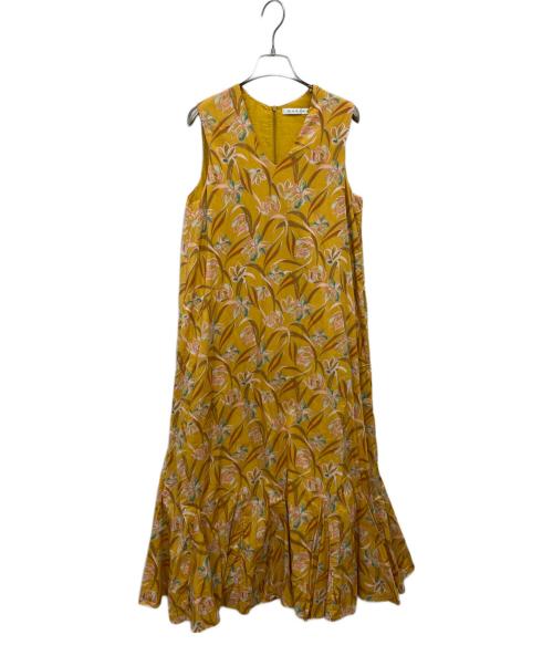 MARIHA（マリハ）MARIHA (マリハ) 花柄ノースリーブワンピース イエロー サイズ:36の古着・服飾アイテム