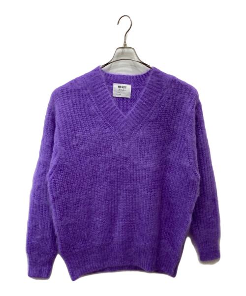 Whim Gazette（ウィムガゼット）Whim Gazette (ウィムガゼット) Vネックモヘヤ混ニット パープル サイズ:FREE 未使用品の古着・服飾アイテム