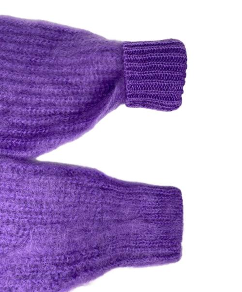 Whim Gazette（ウィムガゼット）Whim Gazette (ウィムガゼット) Vネックモヘヤ混ニット パープル サイズ:FREE 未使用品の古着・服飾アイテム