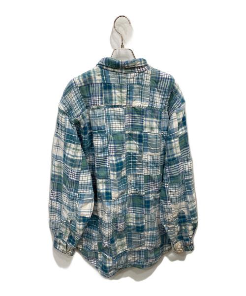 OLD GAP（オールドギャップ）OLD GAP (オールドギャップ) パッチワークチェックシャツ ブルー サイズ:Ｌの古着・服飾アイテム