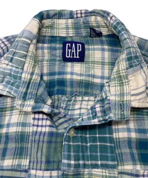 OLD GAP（オールドギャップ）OLD GAP (オールドギャップ) パッチワークチェックシャツ ブルー サイズ:Ｌの古着・服飾アイテム