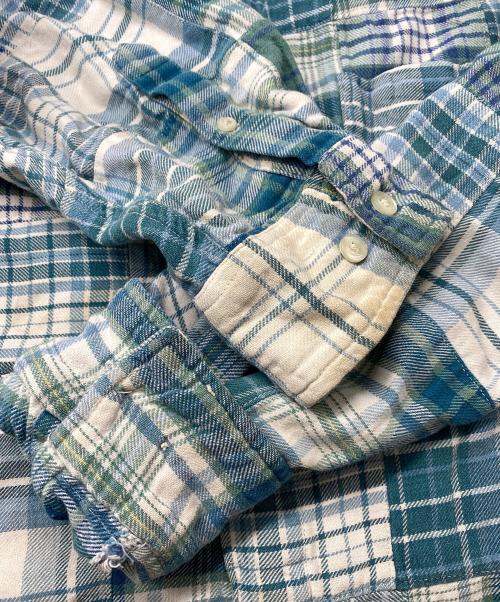 OLD GAP（オールドギャップ）OLD GAP (オールドギャップ) パッチワークチェックシャツ ブルー サイズ:Ｌの古着・服飾アイテム