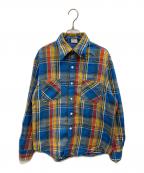 big macビッグマック）の古着「フランネルチェックシャツ」｜ブルー×イエロー