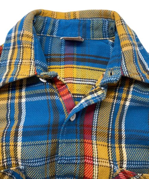 big mac（ビッグマック）BIG MAC (ビッグマック) フランネルチェックシャツ ブルー×イエロー サイズ:Ｍの古着・服飾アイテム