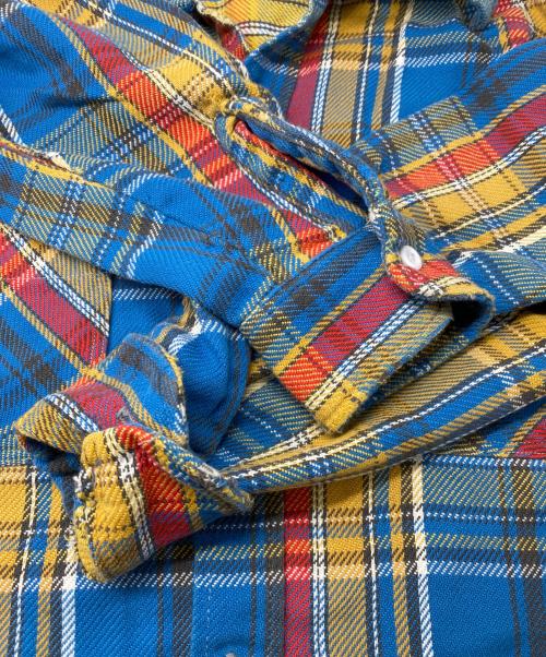big mac（ビッグマック）BIG MAC (ビッグマック) フランネルチェックシャツ ブルー×イエロー サイズ:Ｍの古着・服飾アイテム