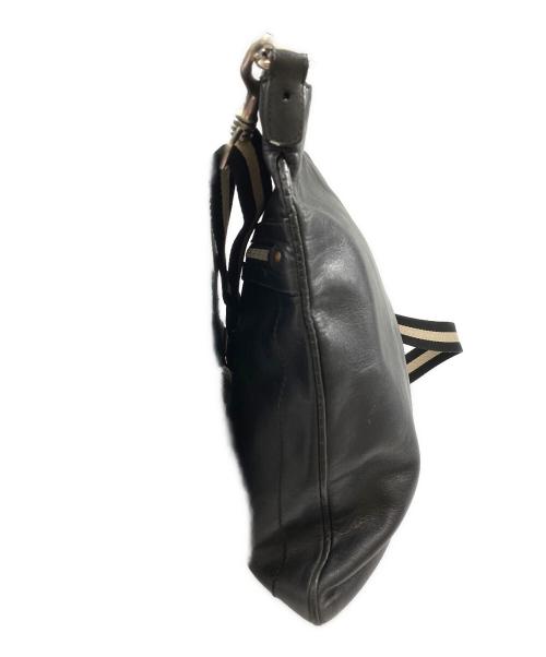 BALLY（バリー）BALLY (バリー) レザーショルダーバッグ ブラックの古着・服飾アイテム