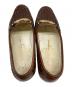 中古・古着 Salvatore Ferragamo (サルヴァトーレ フェラガモ) 編み込みビットローファー ブラウン サイズ:5 1/2：6000円
