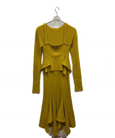 中古・古着通販】pinue (ピヌエ) ニットワンピース イエロー サイズ:M