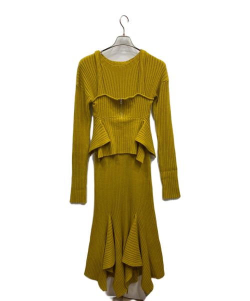 pinue（ピヌエ）pinue (ピヌエ) ニットワンピース イエロー サイズ:Mの古着・服飾アイテム