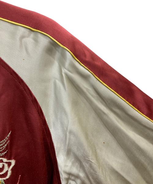 THE FLAT HEAD（ザ・フラットヘッド）THE FLAT HEAD (ザ・フラットヘッド) リネン混レーヨンスカジャン ブラック×バーガンディ サイズ:Mの古着・服飾アイテム