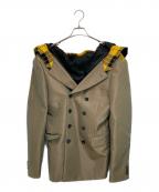 COMME des GARCONS HOMME PLUSコムデギャルソンオムプリュス）の古着「フードドッキングテーラードジャケット」｜オリーブ×イエロー×ブラック