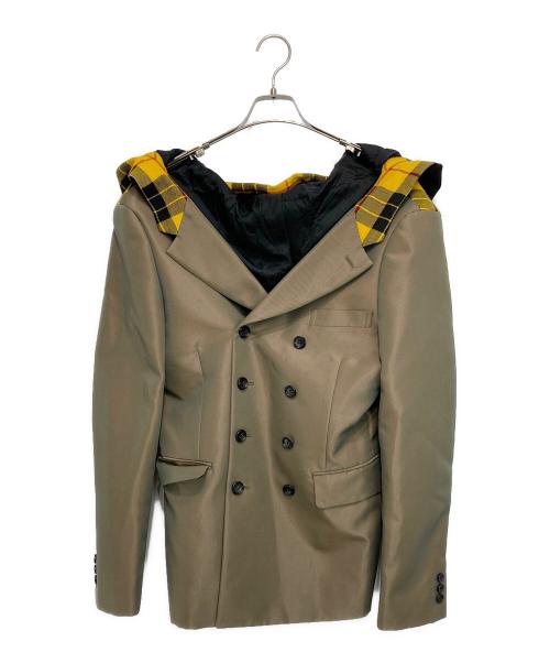 COMME des GARCONS HOMME PLUS（コムデギャルソンオムプリュス）COMME des GARCONS HOMME PLUS (コムデギャルソンオムプリュス) フードドッキングテーラードジャケット オリーブ×イエロー×ブラック サイズ:Ｓの古着・服飾アイテム