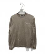 KITHキス）の古着「ロゴロングスリーブカットソー」｜ベージュ