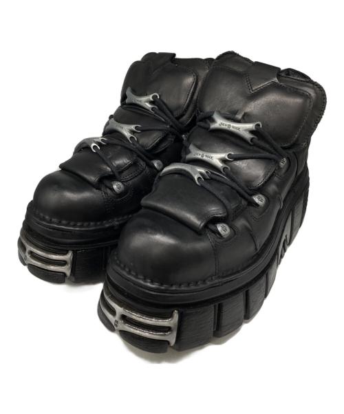 NEW ROCK（ニューロック）NEW ROCK (ニューロック) 厚底ブーツ ブラック サイズ:45の古着・服飾アイテム
