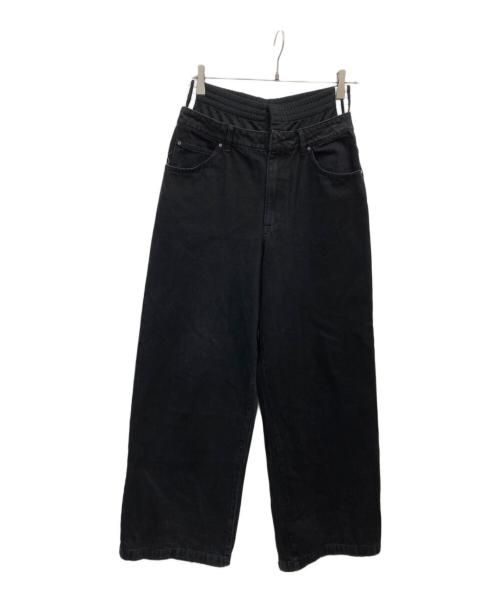 adidas Originals（アディダスオリジナル）adidas Originals (アディダスオリジナル) KSENIA SCHNAIDER (クセニア シュナイダー) ボクサーショートジーンズ ブラック サイズ:W29の古着・服飾アイテム