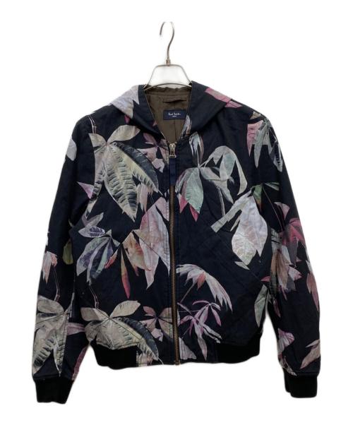 PAUL SMITH（ポールスミス）Paul Smith (ポールスミス) ボタニカルプリントジップパーカー ピンク×ブラック サイズ:Lの古着・服飾アイテム