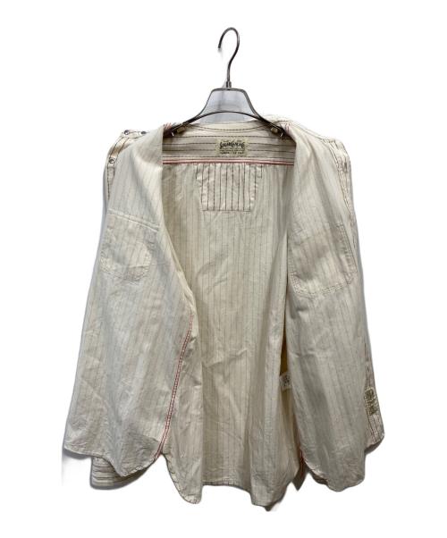 SUGAR CANE（シュガーケーン）SUGAR CANE (シュガーケーン) WHITE WABASH STRIPE WORK SHIRT ベージュ サイズ:Ｌの古着・服飾アイテム