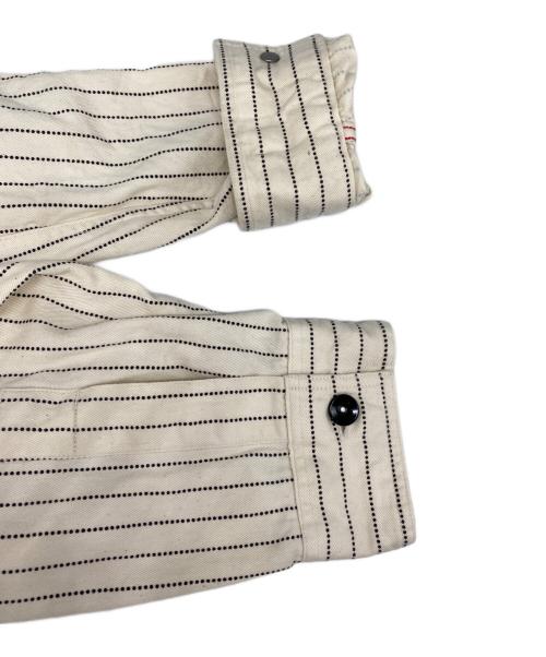 SUGAR CANE（シュガーケーン）SUGAR CANE (シュガーケーン) WHITE WABASH STRIPE WORK SHIRT ベージュ サイズ:Ｌの古着・服飾アイテム