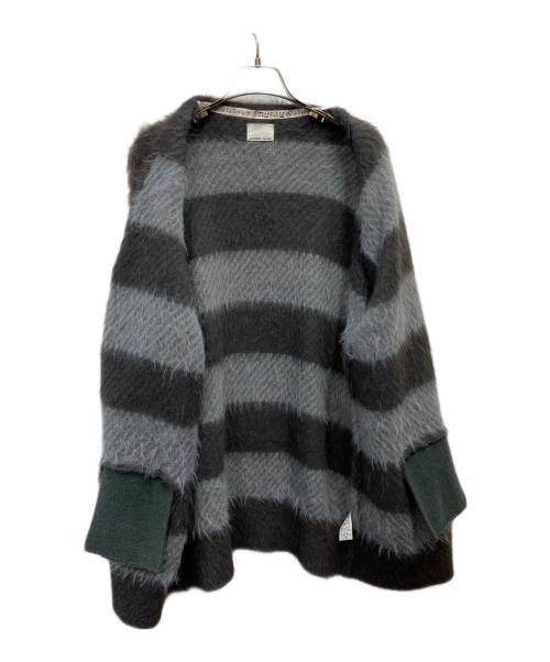 NUMBER (N)INE（ナンバーナイン）NUMBER (N)INE (ナンバーナイン) フェザーファーヤーンカーディガン ブルー×グレー サイズ:2の古着・服飾アイテム
