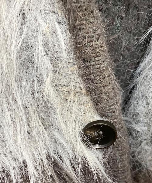 NUMBER (N)INE（ナンバーナイン）NUMBER (N)INE (ナンバーナイン) フェザーファーヤーンカーディガン ブルー×グレー サイズ:2の古着・服飾アイテム