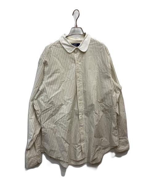 POLO RALPH LAUREN（ポロ・ラルフローレン）POLO RALPH LAUREN (ポロ・ラルフローレン) 丸襟ストライプシャツ ベージュ サイズ:XLの古着・服飾アイテム