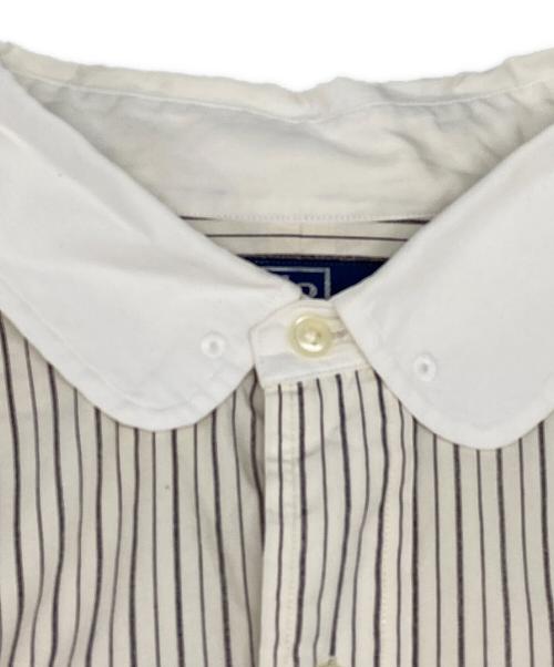 POLO RALPH LAUREN（ポロ・ラルフローレン）POLO RALPH LAUREN (ポロ・ラルフローレン) 丸襟ストライプシャツ ベージュ サイズ:XLの古着・服飾アイテム