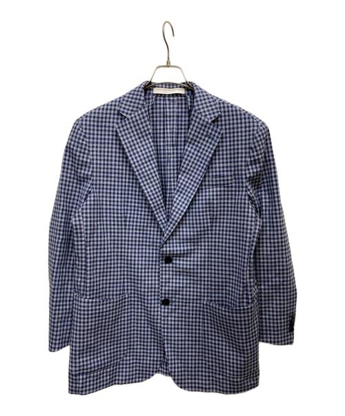 Luciano Di Martina（ルチアーノ ディ マルティーナ）LUCIANO DI MARTINA (ルチアーノ ディ マルティーナ) リネン混ジャケット ブルー サイズ:52の古着・服飾アイテム