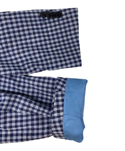 Luciano Di Martina（ルチアーノ ディ マルティーナ）LUCIANO DI MARTINA (ルチアーノ ディ マルティーナ) リネン混ジャケット ブルー サイズ:52の古着・服飾アイテム