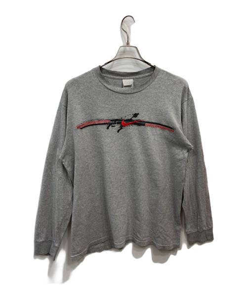 NIKE（ナイキ）NIKE (ナイキ) 00's 刺繍ロゴロングスリーブカットソー グレー サイズ:Ｍの古着・服飾アイテム