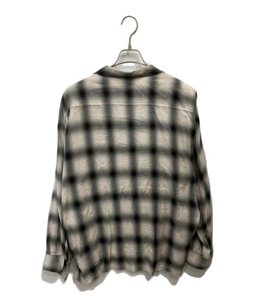 victim co（ヴィクティム）victim co (ヴィクティム) OPEN COLLAR CHECK SHIRTS ブラック×ホワイト サイズ:-の古着・服飾アイテム