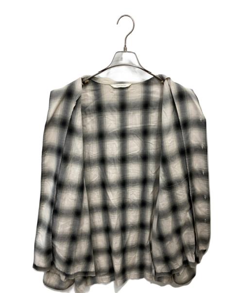 victim co（ヴィクティム）victim co (ヴィクティム) OPEN COLLAR CHECK SHIRTS ブラック×ホワイト サイズ:-の古着・服飾アイテム