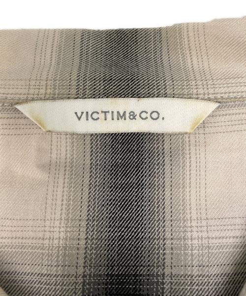 victim co（ヴィクティム）victim co (ヴィクティム) OPEN COLLAR CHECK SHIRTS ブラック×ホワイト サイズ:-の古着・服飾アイテム